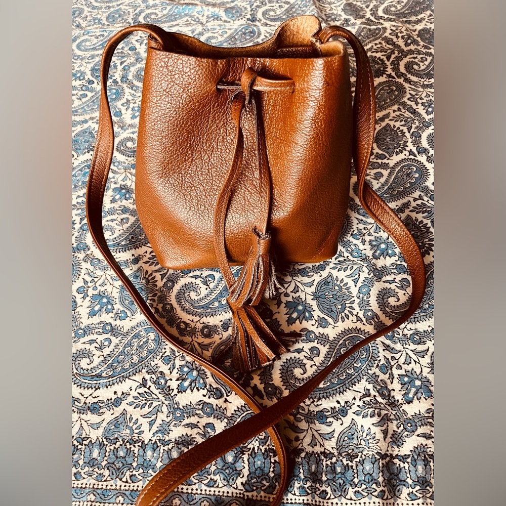 Shaffer LA Greta Leather Bucket Crossbody Bag